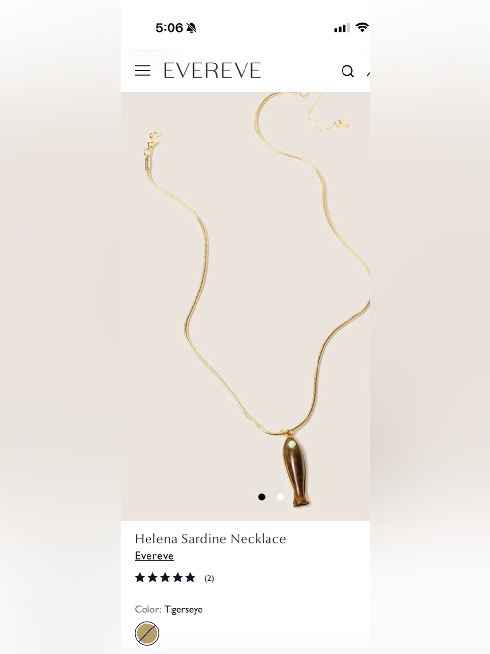 Evereve Helena Sardine Necklace with Turquoise Accent Stone